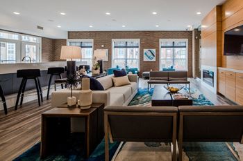 Resident Lounge With TV at The Foundry, South Bend Indiana